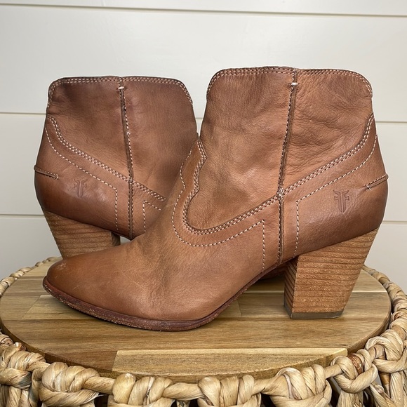 Frye Distressed Leather Booties - Picture 1 of 8